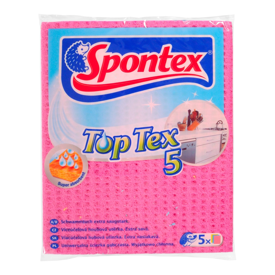 Czech Republic product data sample: Spontex Top Tex 5 utěrka houbová, 5 ks