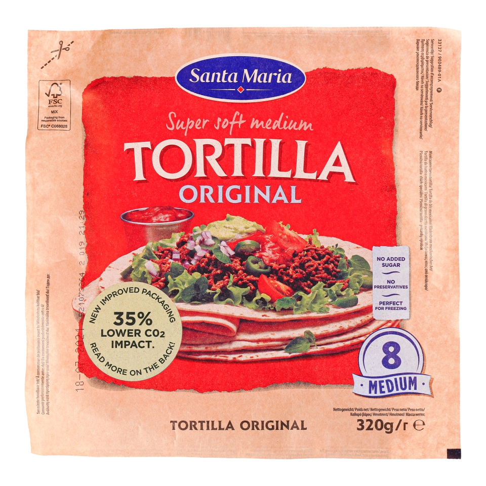 Czech Republic product data sample: Santa Maria Tortilla Original pšeničná střední, 320 g