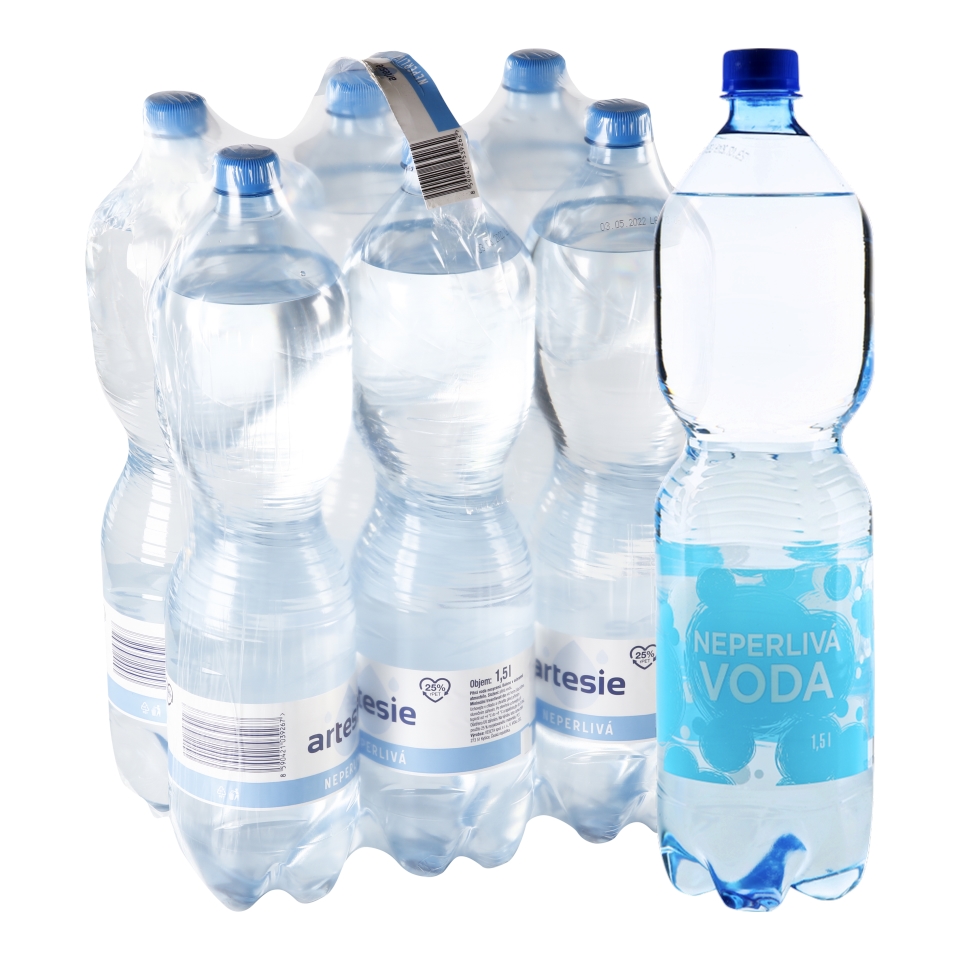 Czech Republic product data sample: Artesie Neperlivá voda, 6x 1,5 l