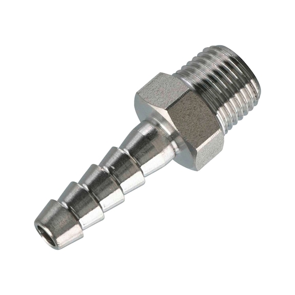France product data sample: Jonction mâle conique à barbe. Pour les circuits d'air comprimé et pour le transport de fluides dans les industries alimentaires et chimiques