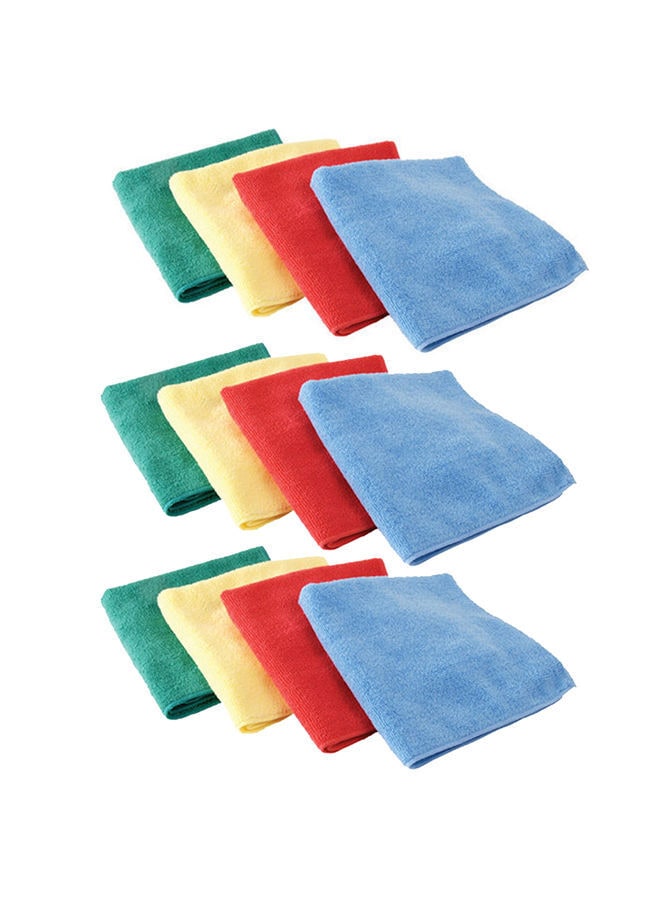 Saudi Arabia product data sample: 12-Piece Multipurpose Microfiber Cleaning Cloth Multicolour