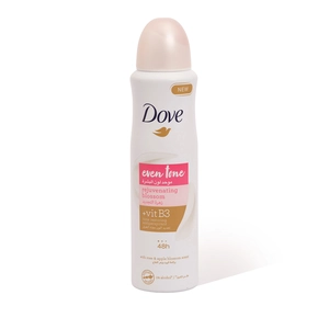 Saudi Arabia product data sample: Dove, Deodorant Spray Even Tone Up To 48 Hours - 150 Ml