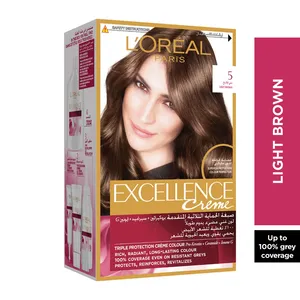 Saudi Arabia product data sample: L'Oreal, Paris Excellence Hair Dye Light Brown No 5 - 1 Kit