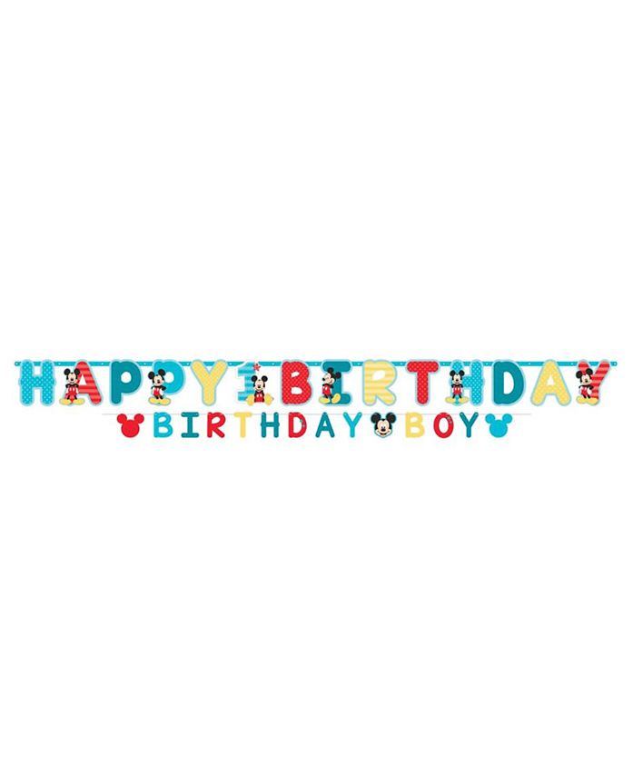 Saudi Arabia product data sample: Party Centre Mickey's Fun To Be One Jumbo Letter Banner - 2 Piece