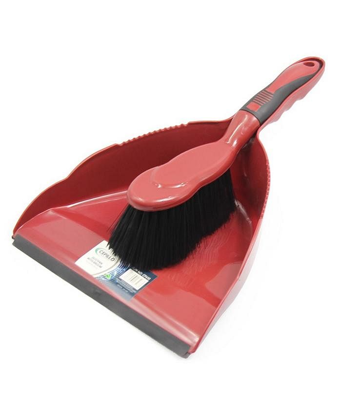 Saudi Arabia product data sample: Cepillo - Dustpan with Hand Broom Brush - Red