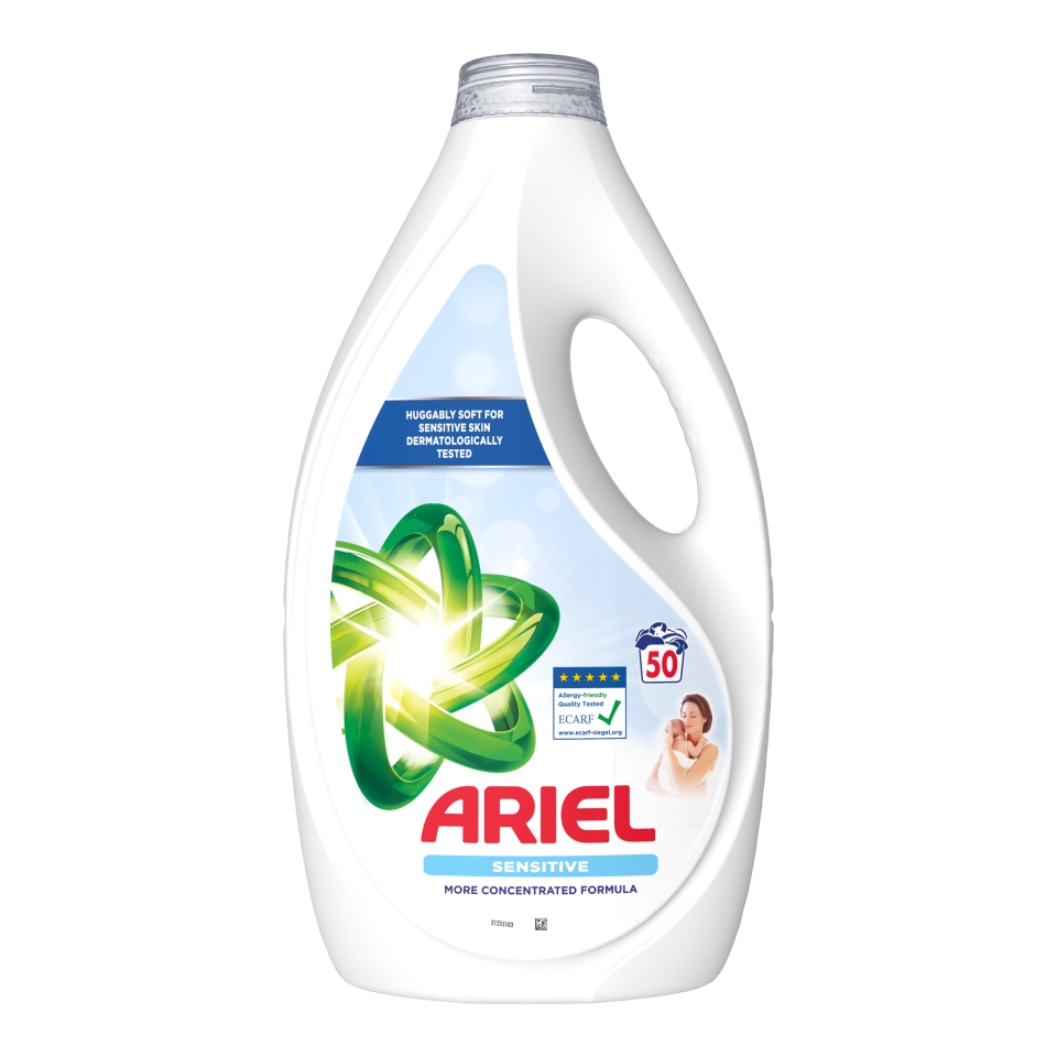 Czech Republic product data sample: Ariel Sensitive Skin prací gel, 50 PD