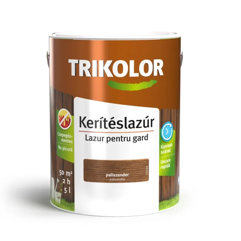 Hungary product data sample: TRIKOLOR - kerítéslazúr - paliszander 5L