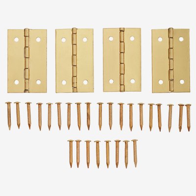 Germany product data sample: Schatullenscharniere Stahl vermessingt 18 x 30 mm 4 Stück