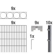 Germany product data sample: Doppelstabmatten-Set ALBERTS Oslo 200 x 140 cm, 18 m anthrazit