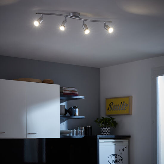 Italy product data sample: FARETTI BASIC METALLO SILVER 4XGU10=50W