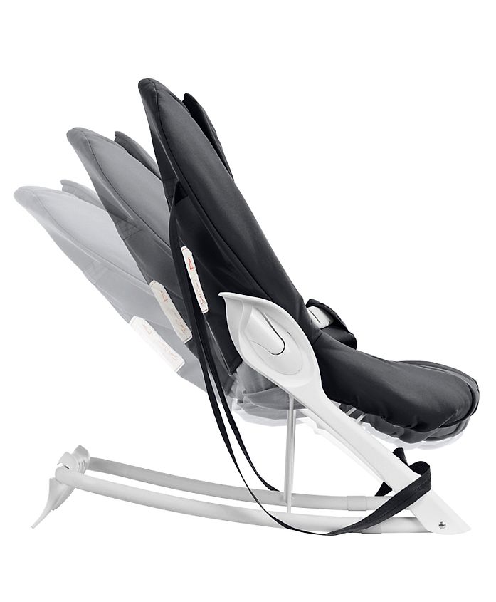 United Arab Emirates product data sample: Bebeconfort Cocon Evolution Bouncer in Poetic Black - Reclining, Padded, Adjustable, Newborn to 9kg