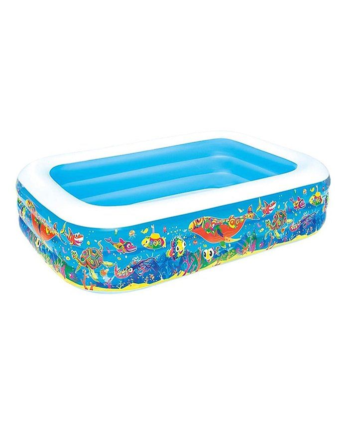 United Arab Emirates product data sample: Bestway Play Pool for Kids 6 Years+, 702L Capacity, 229x152x56cm, Sturdy I-beam & Extra Side Walls with Repair Patch
