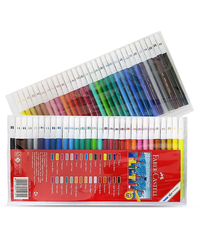 United Arab Emirates product data sample: Faber Castell Tip Colour Marker Set - 30 Non-toxic, Ergonomic Grip Fine Pens for Kids 3 Years+ Enhancing Creativity & Coordination