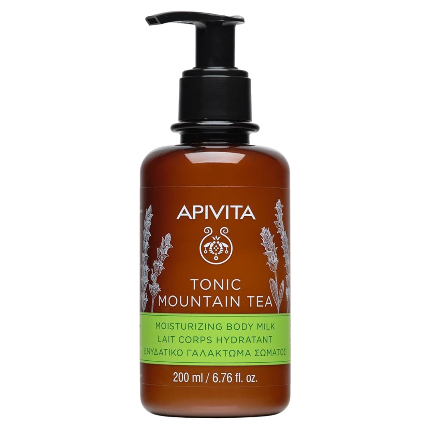 United Arab Emirates product data sample: Apivita Tonic Mountain Tea Moisturizing Body Milk 200ml