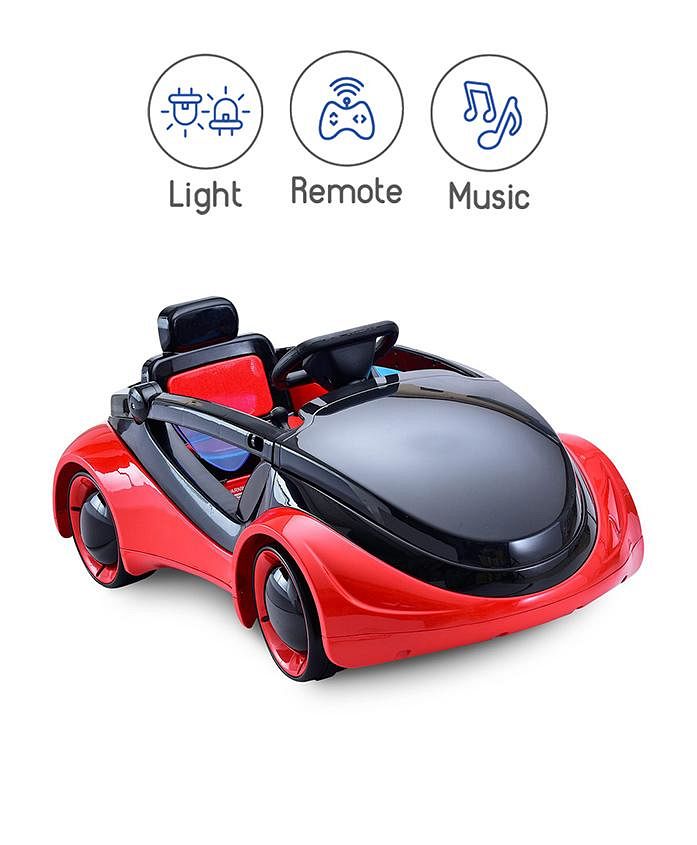 Saudi Arabia product data sample: Babyhug Buggati I-Robot Ride On Car, Remote Control, Music, LED, 3 Years+, 103 x 53 x 42 cm - Red