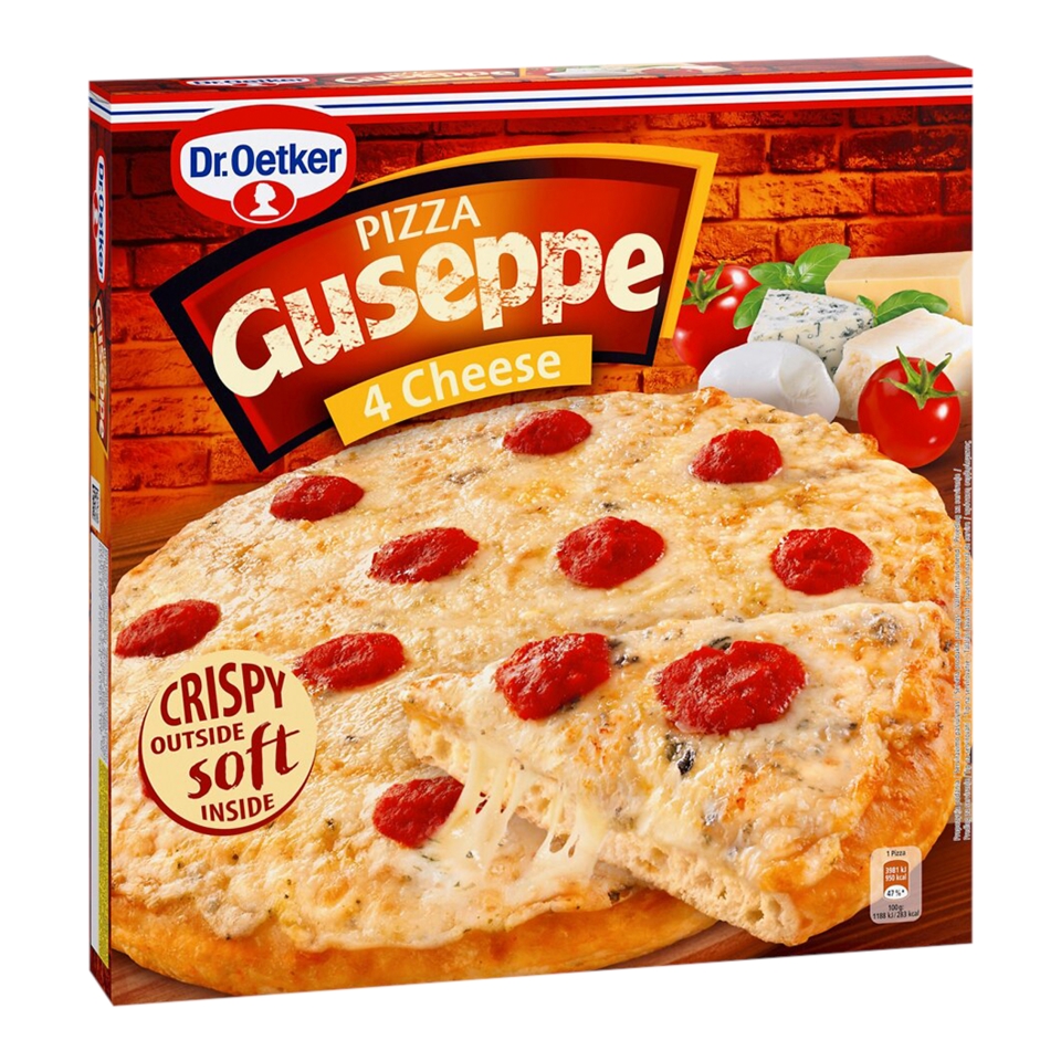 Czech Republic product data sample: Dr. Oetker Guseppe Quattro Formaggi, 335 g