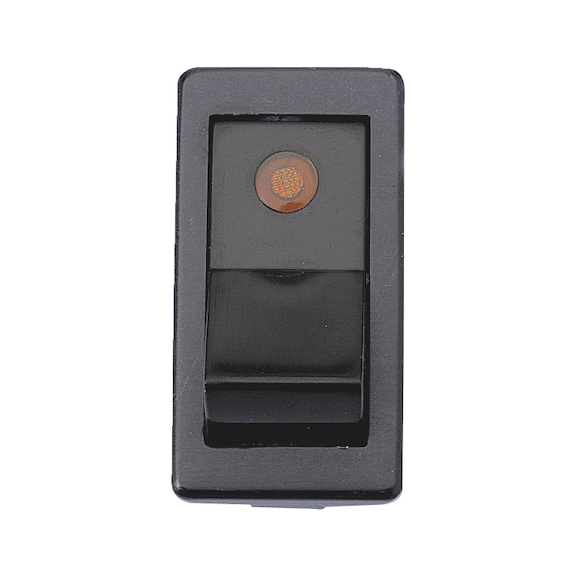 France product data sample: Interrupteur à bascule avec témoin orange. 1 position + arret