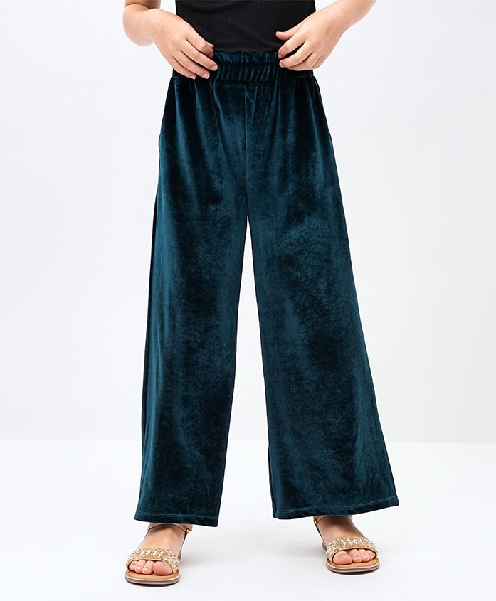 United Arab Emirates product data sample: Primo Gino Full Length Velvet Trousers - Green