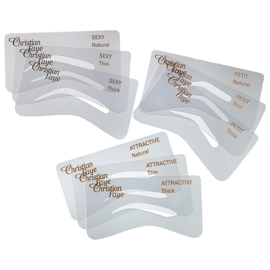 Latvia product data sample: CHRISTIAN FAYE Eyebrow Stencil Set MSS Uzacu trafaretu komplekts 1 gab