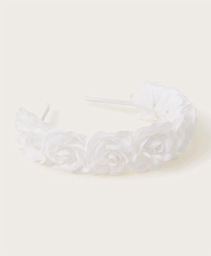 Saudi Arabia product data sample: Monsoon Children Floral Ivory Hairband - Perfect Accessory for Bridesmaids & Parties, 4+ Years