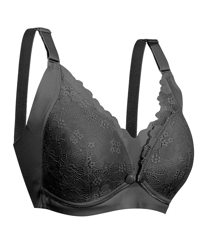 Saudi Arabia product data sample: Okus - Pretty Lace Maternity & Nursing Bra - Black - X Large