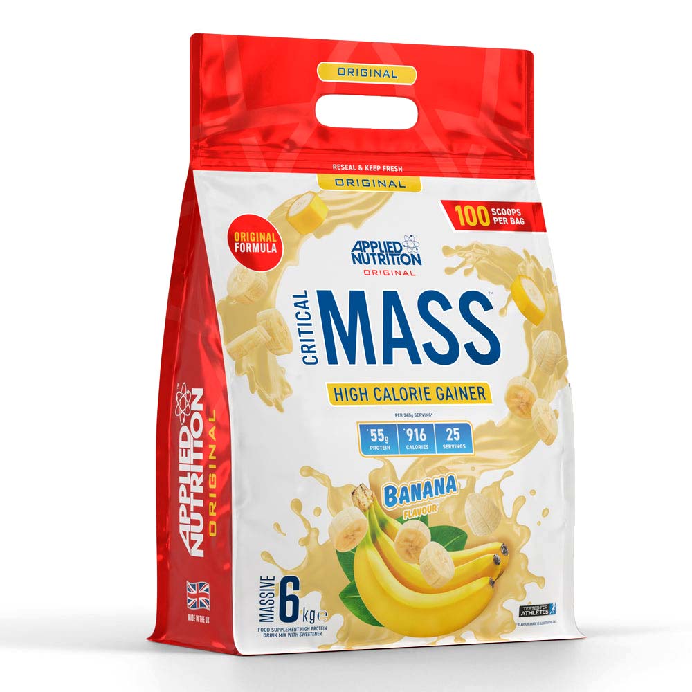 United Arab Emirates product data sample: Applied Nutrition Original Formula Critical Mass, Banana, 6 Kg