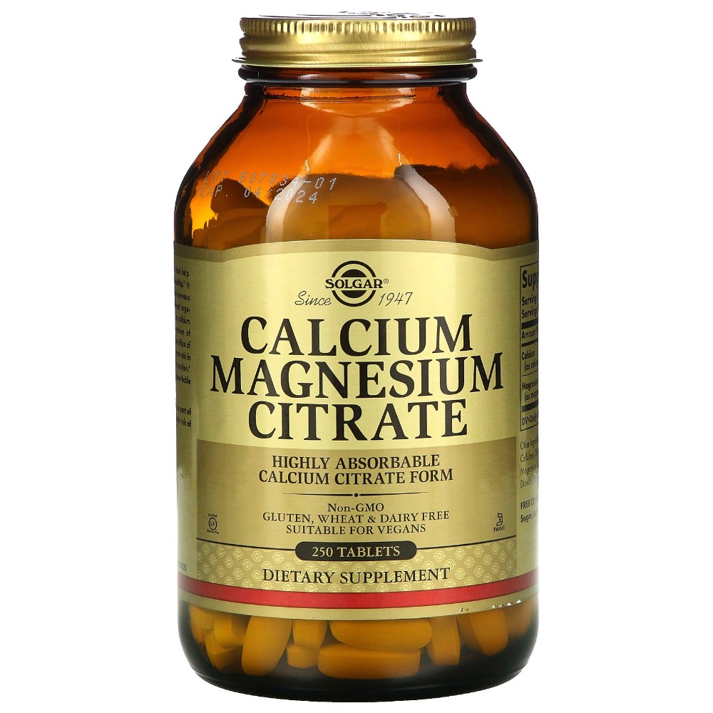 United Arab Emirates product data sample: Solgar Calcium Magnesium Citrate, 250 Tablets