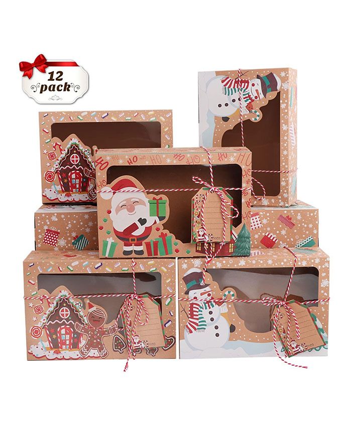 Saudi Arabia product data sample: Fab N Funky Foldable Christmas Gift Boxes, Reusable, Pack of 12 for Kids 5+