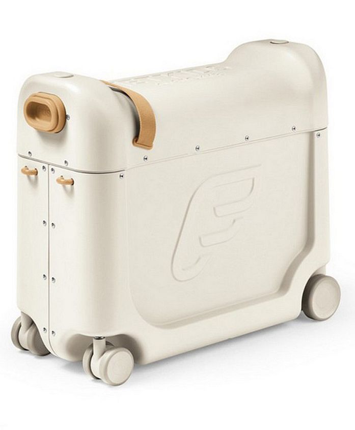 Saudi Arabia product data sample: Stokke JetKids BedBox, Ride-On Suitcase and In-Flight Bed, Swivel Wheels, Adjustable Strap, 2 to 7 Years, 47 x 20 x 39 cm - Full Moon